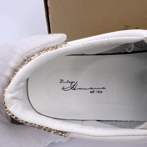 VINTAGE HAVANA, TENNIS SHOES, “WHITE” WITH CAMOUFLAGE & GLITTERING DESIGN, 11.5 - Picture 13 of 16